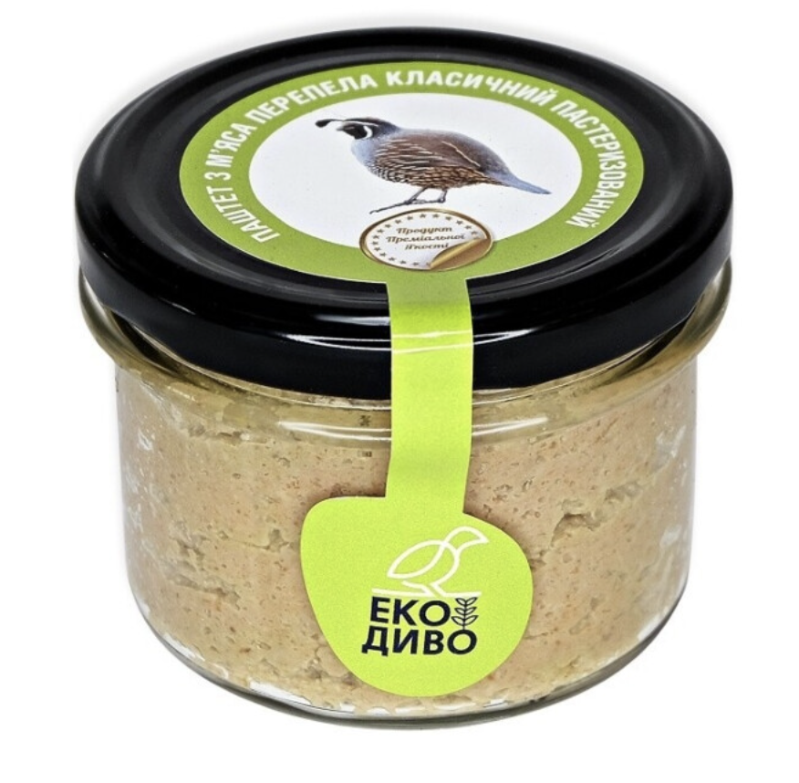 Паштет перепелинний класичний скло 180г